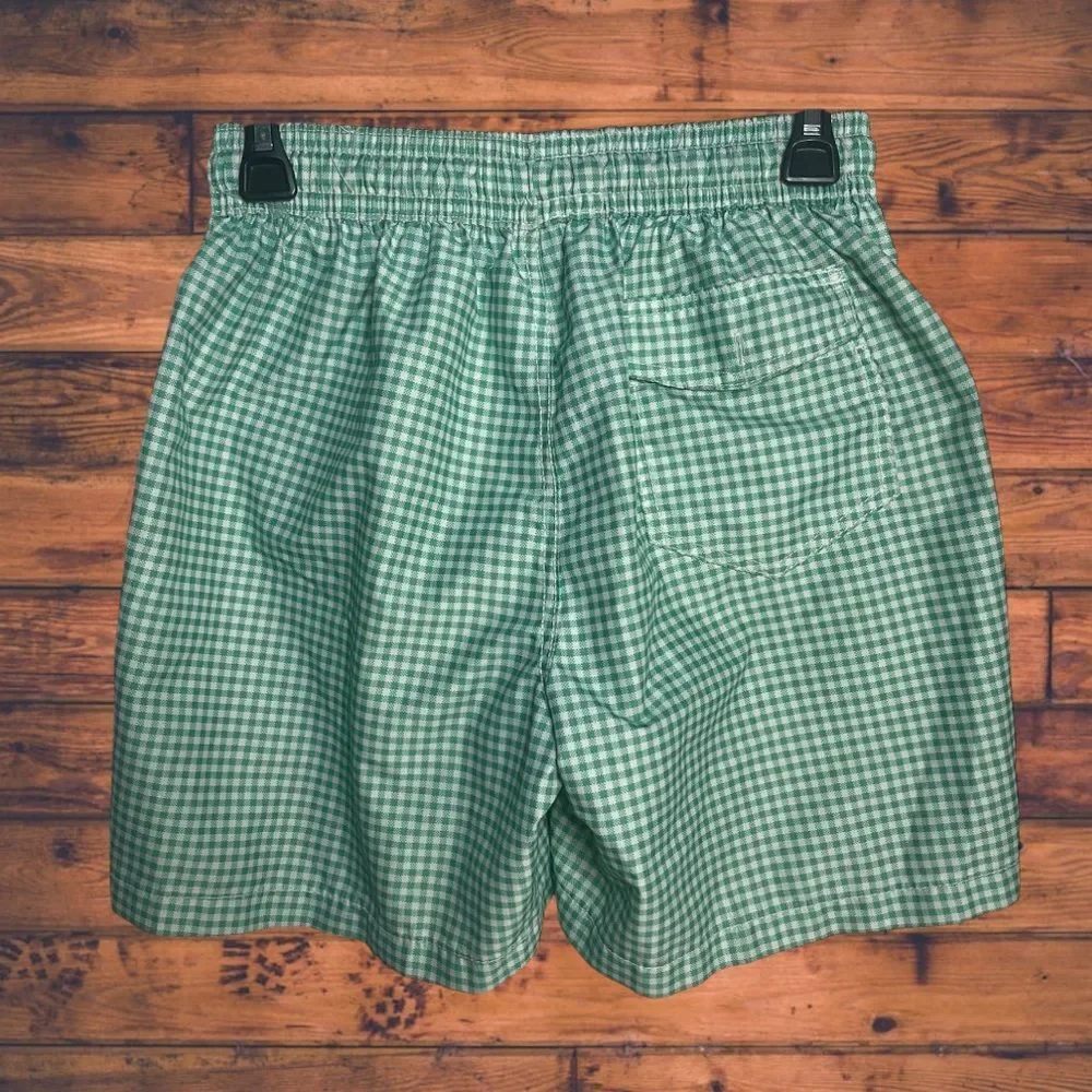 5 for $25🔥Kanu Green Plaid Lined Swim Trunk Shorts‎ Men's Small